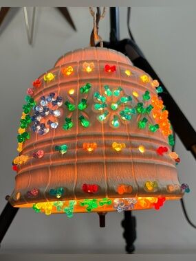 Vtg 70's LAWNWARE Medium #237 Hanging Swag Light WORKS! Patio Camper Multi-Color